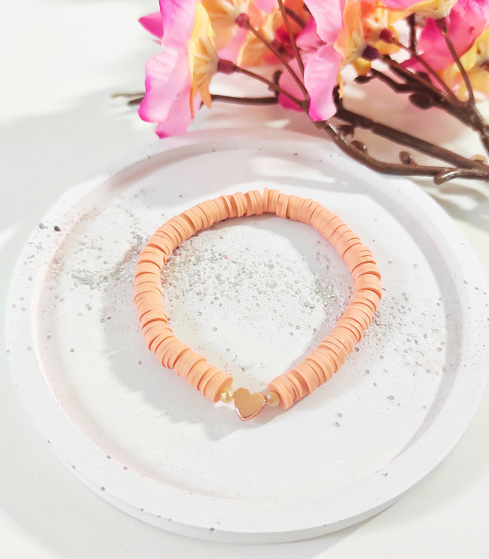 Pastel heart narukvica