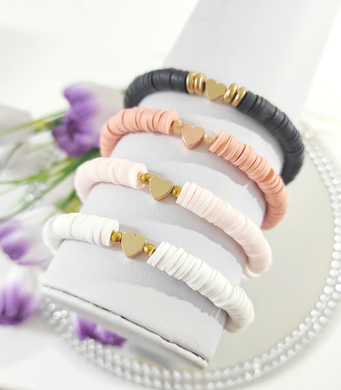 Pastel heart narukvica