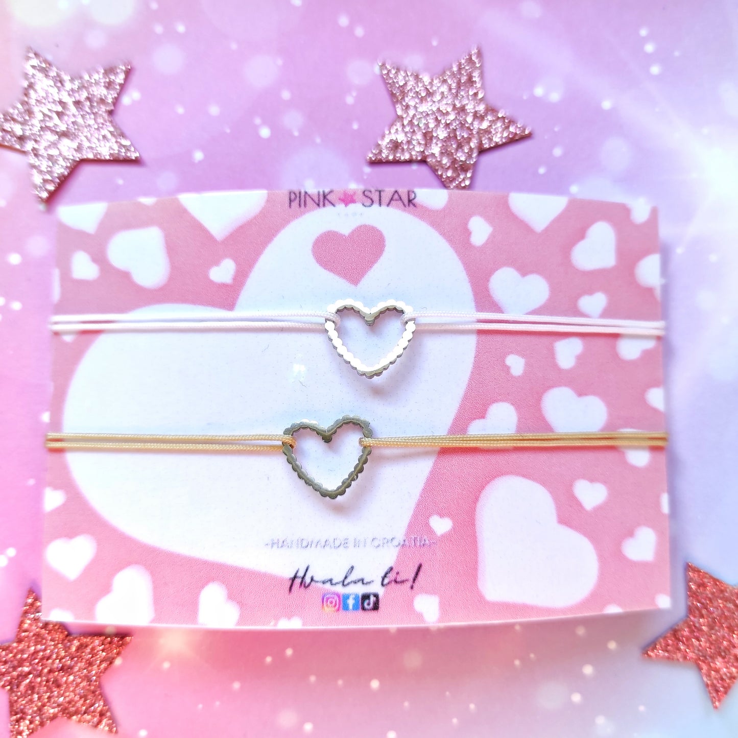 Elegant heart narukvica