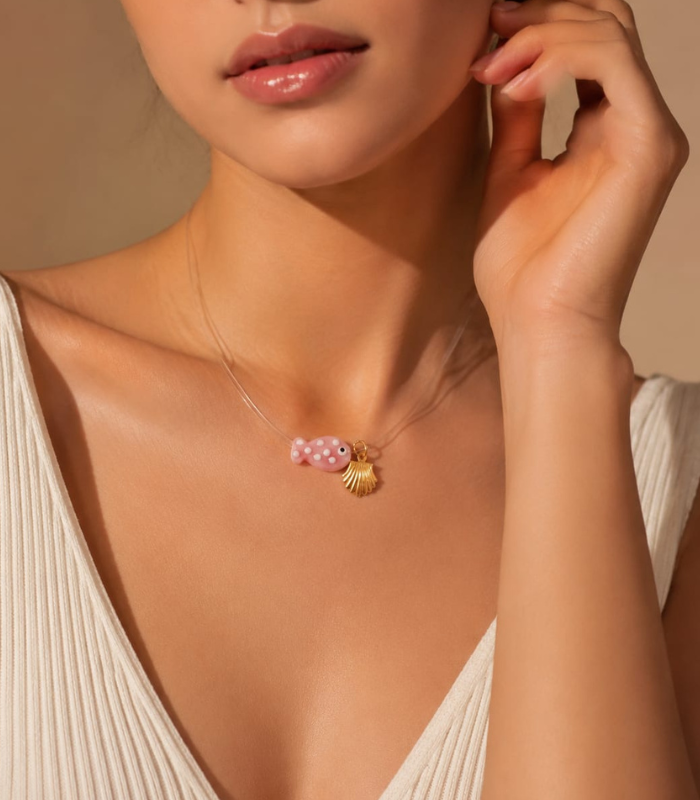 Gold shell ogrlica