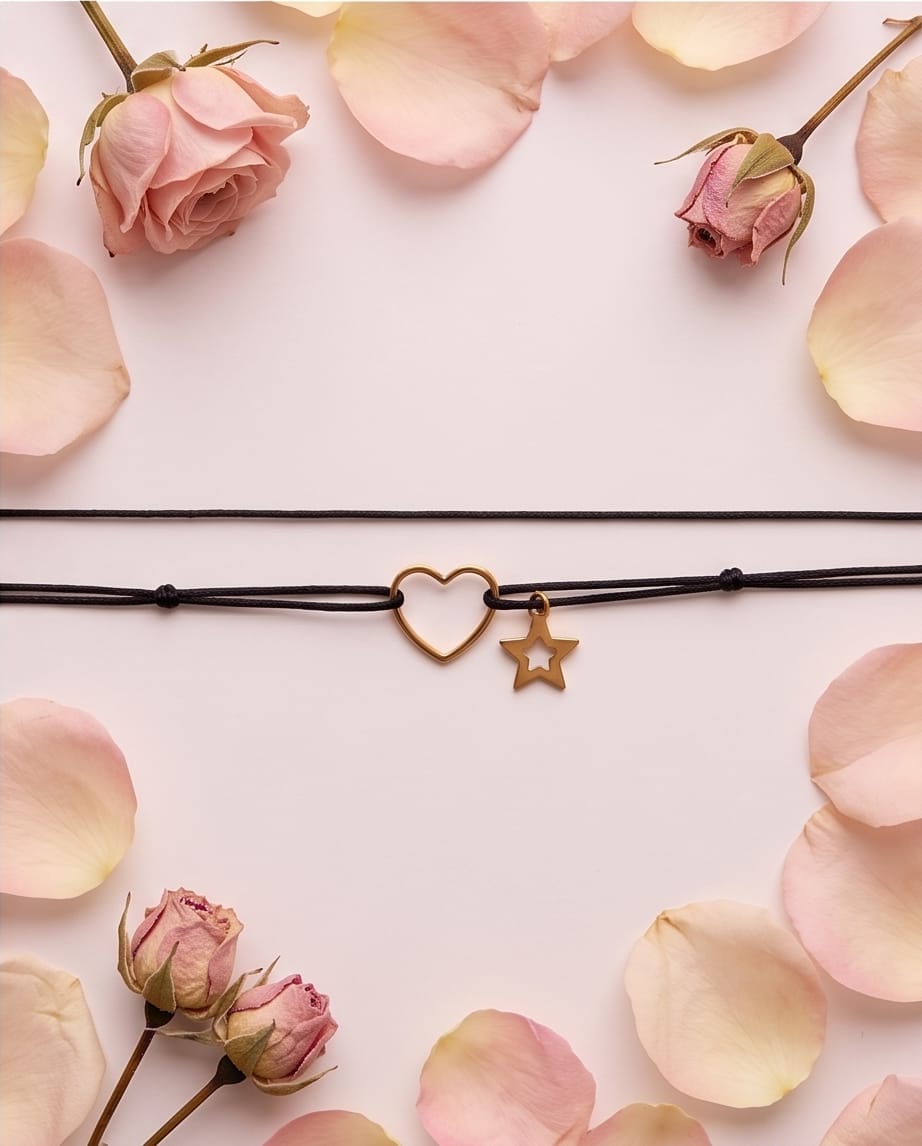 Gold heart star narukvica