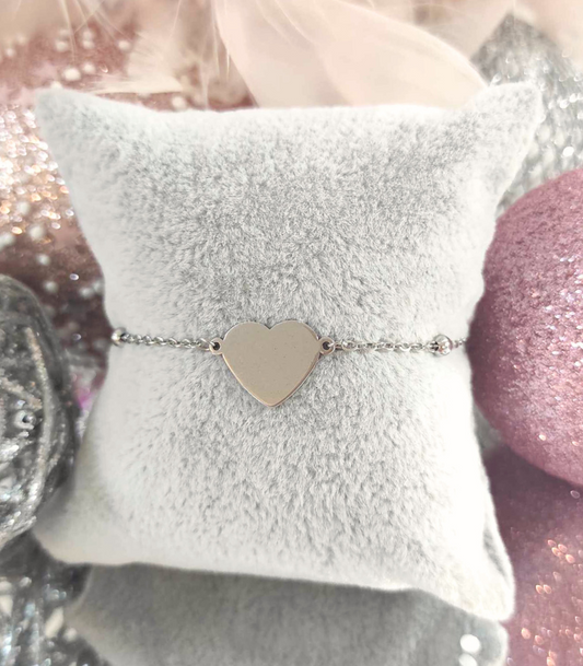 Heart silver narukvica