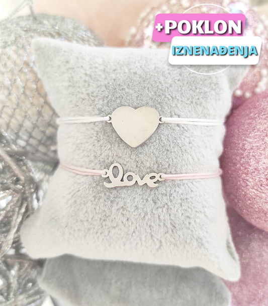Love heart narukvice (komplet)