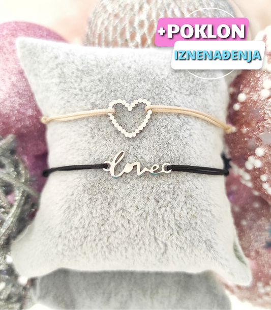 Ljubav na kvadrat narukvice (komplet)